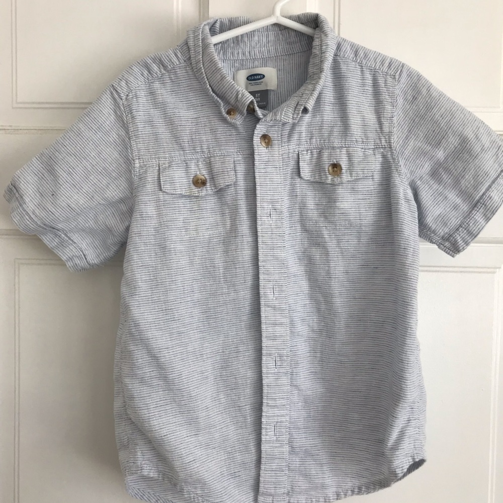 Old Navy Button Down Blue Stripes 5T boy